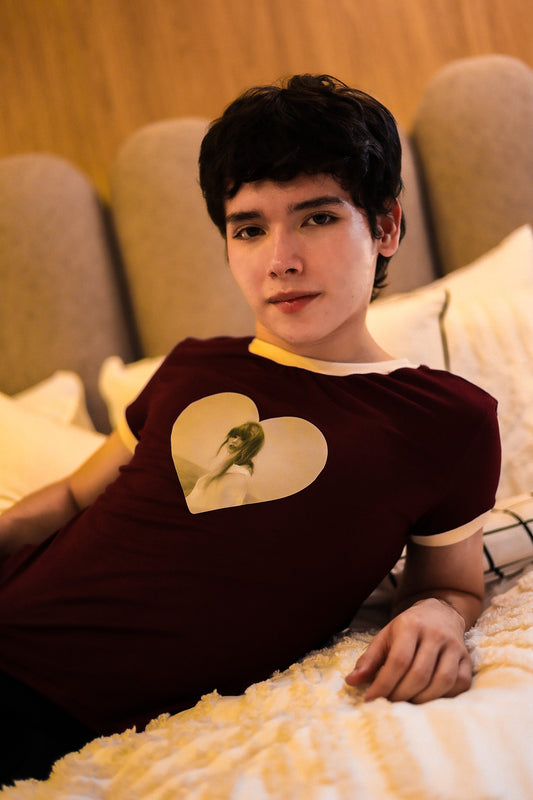 Ringer Tee Maroon Taylor Swift - The Tortured Poets Department