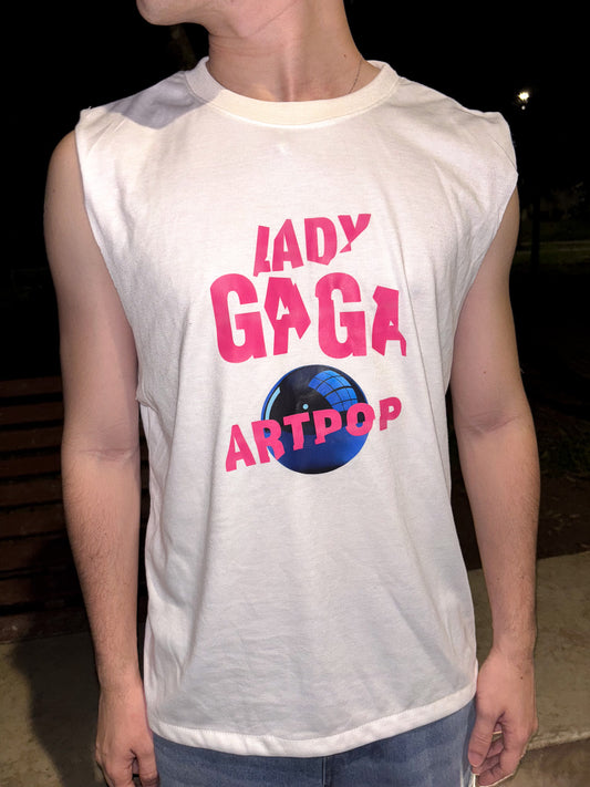 Camisilla de Algodón Peinado - Artpop Lady Gaga (Blanca)